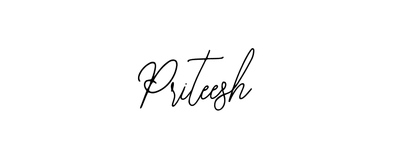 How to make Priteesh name signature. Use Bearetta-2O07w style for creating short signs online. This is the latest handwritten sign. Priteesh signature style 12 images and pictures png