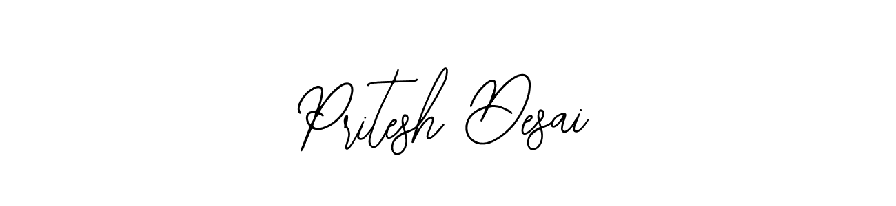 How to make Pritesh Desai name signature. Use Bearetta-2O07w style for creating short signs online. This is the latest handwritten sign. Pritesh Desai signature style 12 images and pictures png