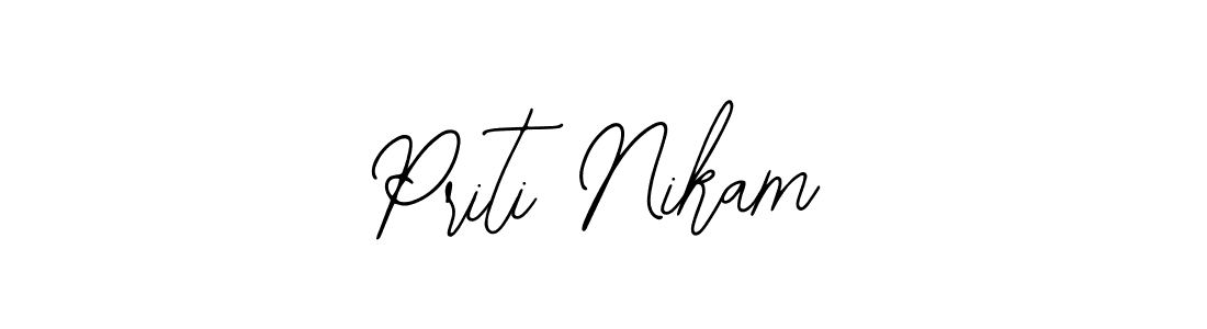 if you are searching for the best signature style for your name Priti Nikam. so please give up your signature search. here we have designed multiple signature styles  using Bearetta-2O07w. Priti Nikam signature style 12 images and pictures png