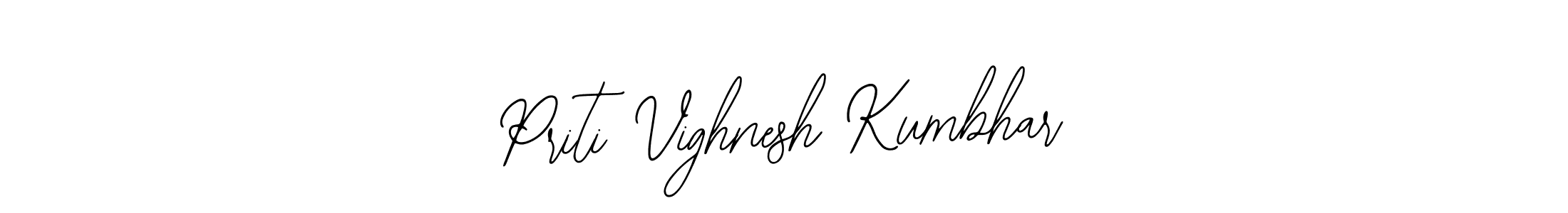 This is the best signature style for the Priti Vighnesh Kumbhar name. Also you like these signature font (Bearetta-2O07w). Mix name signature. Priti Vighnesh Kumbhar signature style 12 images and pictures png