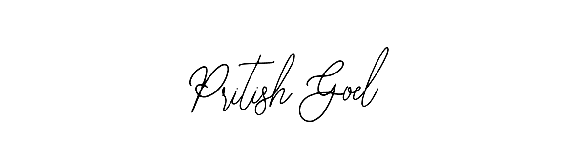 How to make Pritish Goel name signature. Use Bearetta-2O07w style for creating short signs online. This is the latest handwritten sign. Pritish Goel signature style 12 images and pictures png