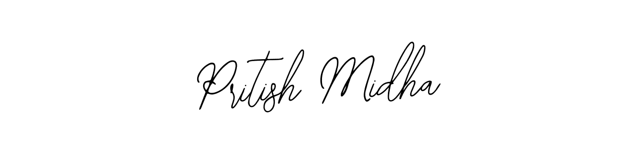 How to make Pritish Midha name signature. Use Bearetta-2O07w style for creating short signs online. This is the latest handwritten sign. Pritish Midha signature style 12 images and pictures png