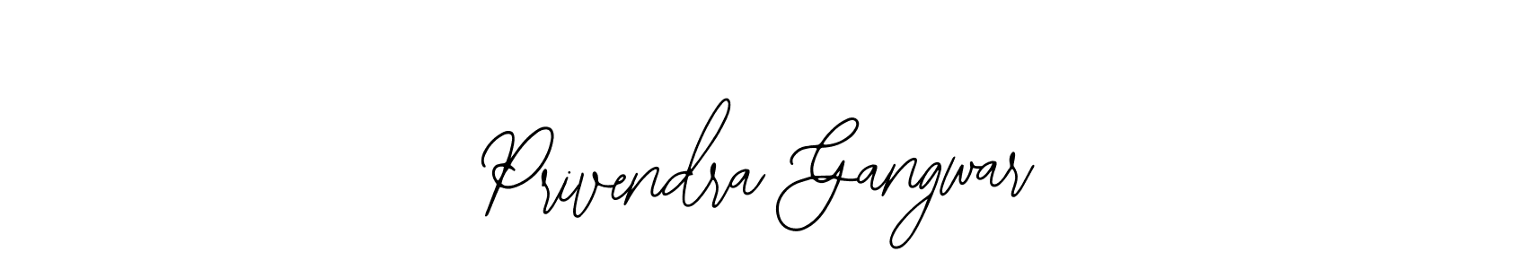 How to make Privendra Gangwar name signature. Use Bearetta-2O07w style for creating short signs online. This is the latest handwritten sign. Privendra Gangwar signature style 12 images and pictures png