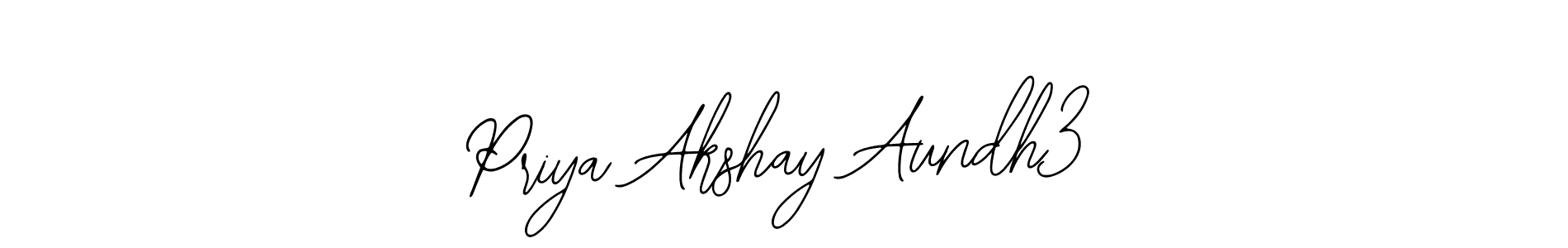 The best way (Bearetta-2O07w) to make a short signature is to pick only two or three words in your name. The name Priya Akshay Aundh3 include a total of six letters. For converting this name. Priya Akshay Aundh3 signature style 12 images and pictures png