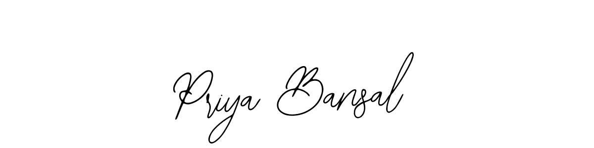 How to make Priya Bansal name signature. Use Bearetta-2O07w style for creating short signs online. This is the latest handwritten sign. Priya Bansal signature style 12 images and pictures png