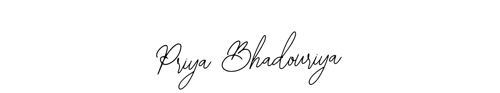 You should practise on your own different ways (Bearetta-2O07w) to write your name (Priya Bhadouriya) in signature. don't let someone else do it for you. Priya Bhadouriya signature style 12 images and pictures png
