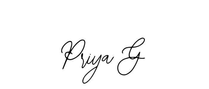 How to make Priya G name signature. Use Bearetta-2O07w style for creating short signs online. This is the latest handwritten sign. Priya G signature style 12 images and pictures png