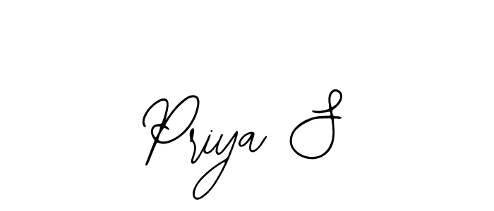 How to make Priya S name signature. Use Bearetta-2O07w style for creating short signs online. This is the latest handwritten sign. Priya S signature style 12 images and pictures png