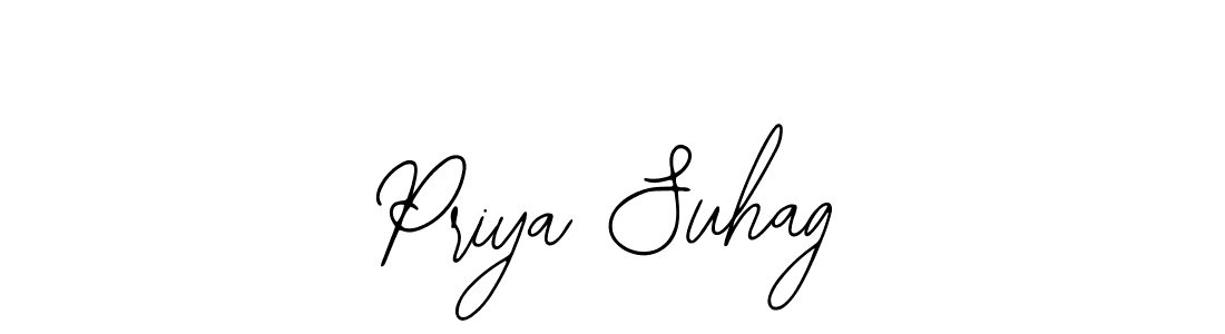 The best way (Bearetta-2O07w) to make a short signature is to pick only two or three words in your name. The name Priya Suhag include a total of six letters. For converting this name. Priya Suhag signature style 12 images and pictures png