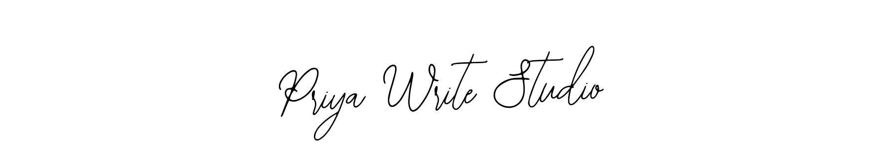 How to make Priya Write Studio name signature. Use Bearetta-2O07w style for creating short signs online. This is the latest handwritten sign. Priya Write Studio signature style 12 images and pictures png