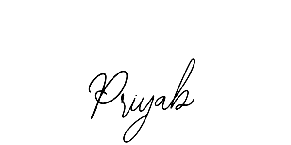 Use a signature maker to create a handwritten signature online. With this signature software, you can design (Bearetta-2O07w) your own signature for name Priyab. Priyab signature style 12 images and pictures png