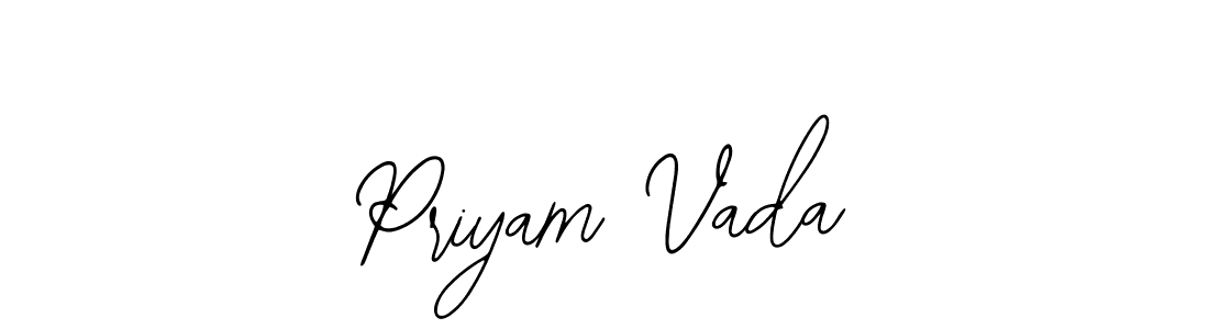 How to make Priyam Vada name signature. Use Bearetta-2O07w style for creating short signs online. This is the latest handwritten sign. Priyam Vada signature style 12 images and pictures png