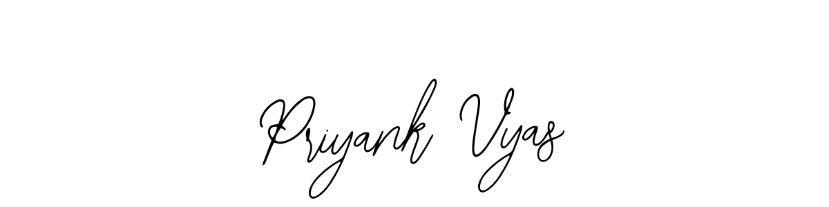 How to make Priyank Vyas name signature. Use Bearetta-2O07w style for creating short signs online. This is the latest handwritten sign. Priyank Vyas signature style 12 images and pictures png