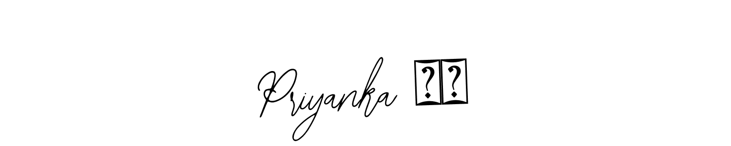 The best way (Bearetta-2O07w) to make a short signature is to pick only two or three words in your name. The name Priyanka ❤️ include a total of six letters. For converting this name. Priyanka ❤️ signature style 12 images and pictures png