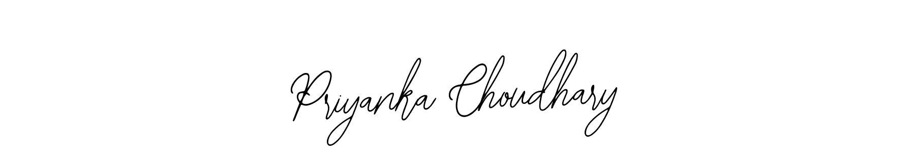 How to make Priyanka Choudhary name signature. Use Bearetta-2O07w style for creating short signs online. This is the latest handwritten sign. Priyanka Choudhary signature style 12 images and pictures png