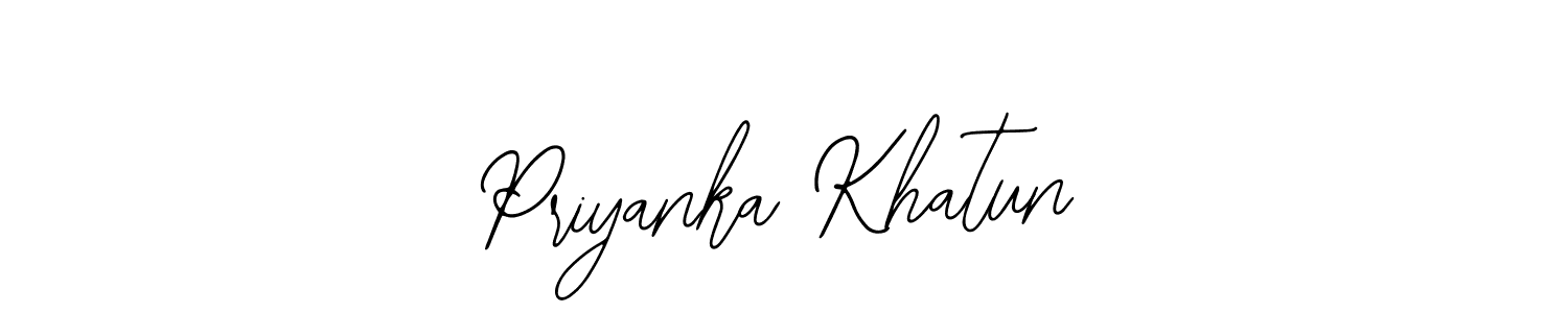 You should practise on your own different ways (Bearetta-2O07w) to write your name (Priyanka Khatun) in signature. don't let someone else do it for you. Priyanka Khatun signature style 12 images and pictures png