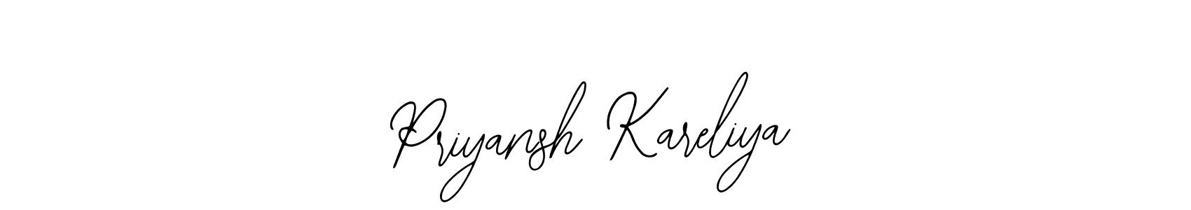 Also we have Priyansh Kareliya name is the best signature style. Create professional handwritten signature collection using Bearetta-2O07w autograph style. Priyansh Kareliya signature style 12 images and pictures png