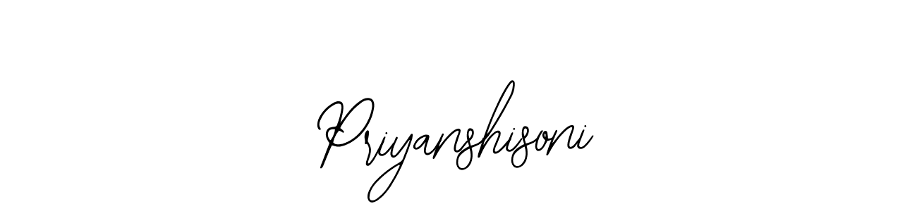 How to make Priyanshisoni name signature. Use Bearetta-2O07w style for creating short signs online. This is the latest handwritten sign. Priyanshisoni signature style 12 images and pictures png