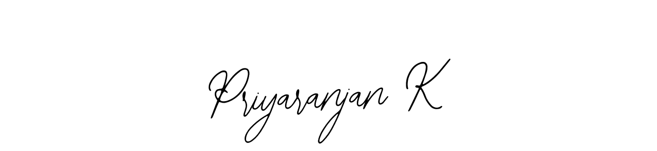 You should practise on your own different ways (Bearetta-2O07w) to write your name (Priyaranjan K) in signature. don't let someone else do it for you. Priyaranjan K signature style 12 images and pictures png