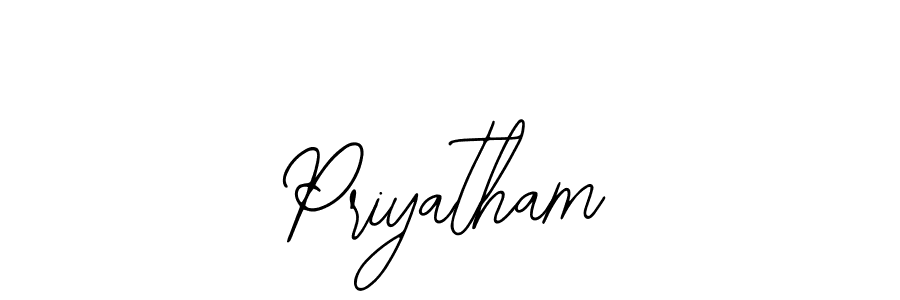 How to make Priyatham name signature. Use Bearetta-2O07w style for creating short signs online. This is the latest handwritten sign. Priyatham signature style 12 images and pictures png