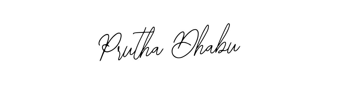 The best way (Bearetta-2O07w) to make a short signature is to pick only two or three words in your name. The name Prutha Dhabu include a total of six letters. For converting this name. Prutha Dhabu signature style 12 images and pictures png