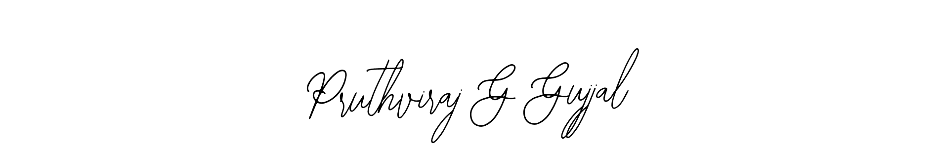 How to make Pruthviraj G Gujjal name signature. Use Bearetta-2O07w style for creating short signs online. This is the latest handwritten sign. Pruthviraj G Gujjal signature style 12 images and pictures png