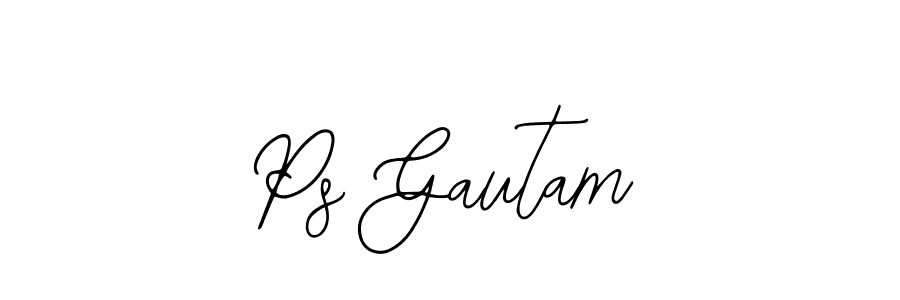 You should practise on your own different ways (Bearetta-2O07w) to write your name (Ps Gautam) in signature. don't let someone else do it for you. Ps Gautam signature style 12 images and pictures png