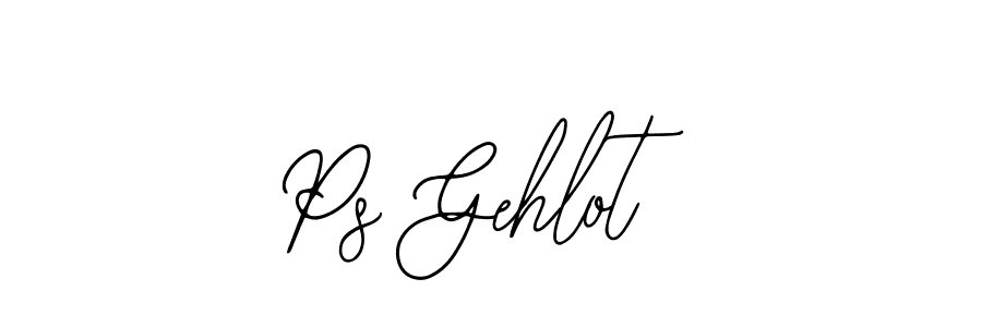 How to make Ps Gehlot name signature. Use Bearetta-2O07w style for creating short signs online. This is the latest handwritten sign. Ps Gehlot signature style 12 images and pictures png