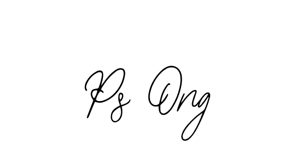 You should practise on your own different ways (Bearetta-2O07w) to write your name (Ps Ong) in signature. don't let someone else do it for you. Ps Ong signature style 12 images and pictures png