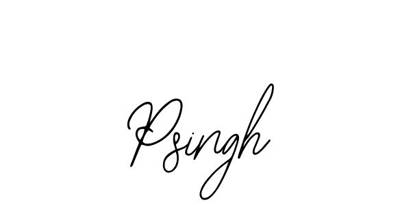Use a signature maker to create a handwritten signature online. With this signature software, you can design (Bearetta-2O07w) your own signature for name Psingh. Psingh signature style 12 images and pictures png