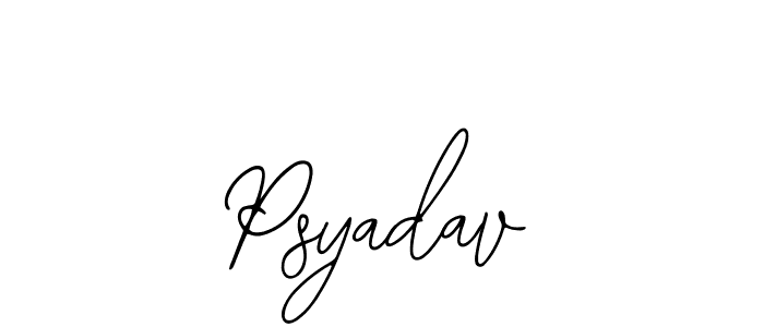 You should practise on your own different ways (Bearetta-2O07w) to write your name (Psyadav) in signature. don't let someone else do it for you. Psyadav signature style 12 images and pictures png
