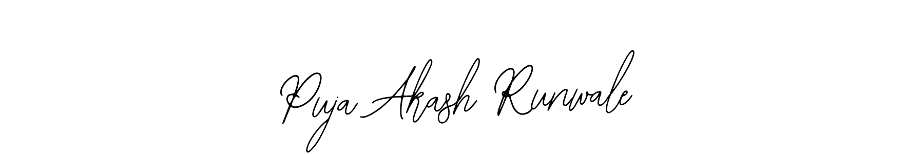 How to make Puja Akash Runwale name signature. Use Bearetta-2O07w style for creating short signs online. This is the latest handwritten sign. Puja Akash Runwale signature style 12 images and pictures png