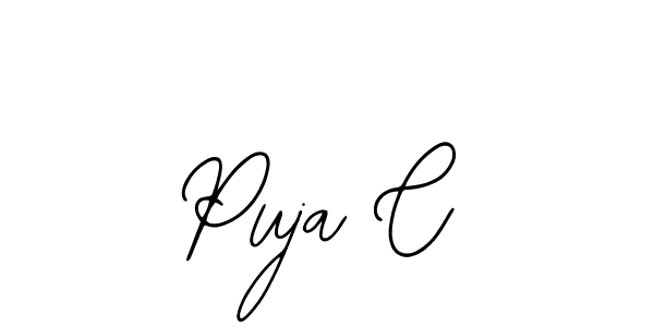 Design your own signature with our free online signature maker. With this signature software, you can create a handwritten (Bearetta-2O07w) signature for name Puja C. Puja C signature style 12 images and pictures png