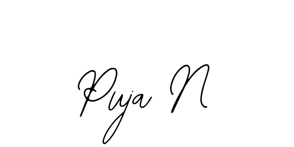 Use a signature maker to create a handwritten signature online. With this signature software, you can design (Bearetta-2O07w) your own signature for name Puja N. Puja N signature style 12 images and pictures png