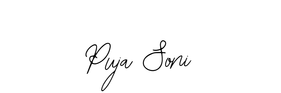 Use a signature maker to create a handwritten signature online. With this signature software, you can design (Bearetta-2O07w) your own signature for name Puja Soni. Puja Soni signature style 12 images and pictures png