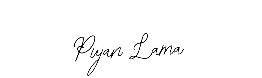 How to make Pujan Lama name signature. Use Bearetta-2O07w style for creating short signs online. This is the latest handwritten sign. Pujan Lama signature style 12 images and pictures png