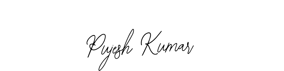 The best way (Bearetta-2O07w) to make a short signature is to pick only two or three words in your name. The name Pujesh Kumar include a total of six letters. For converting this name. Pujesh Kumar signature style 12 images and pictures png