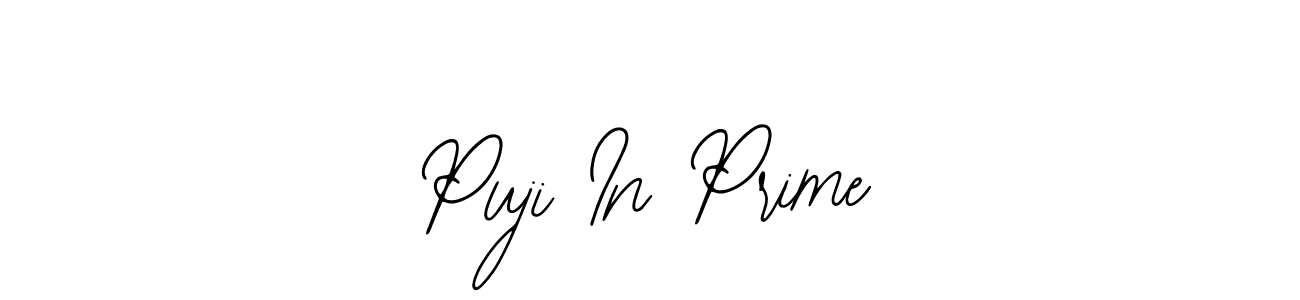 How to make Puji In Prime name signature. Use Bearetta-2O07w style for creating short signs online. This is the latest handwritten sign. Puji In Prime signature style 12 images and pictures png