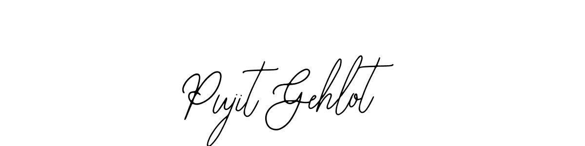 The best way (Bearetta-2O07w) to make a short signature is to pick only two or three words in your name. The name Pujit Gehlot include a total of six letters. For converting this name. Pujit Gehlot signature style 12 images and pictures png