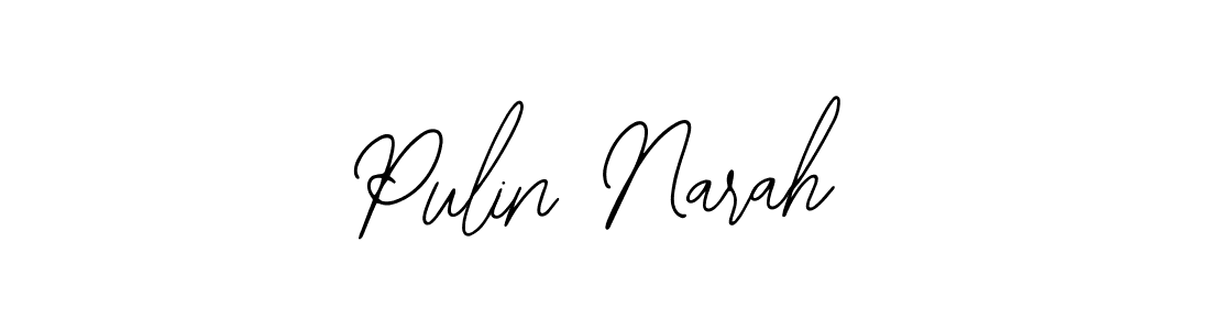 How to make Pulin Narah name signature. Use Bearetta-2O07w style for creating short signs online. This is the latest handwritten sign. Pulin Narah signature style 12 images and pictures png