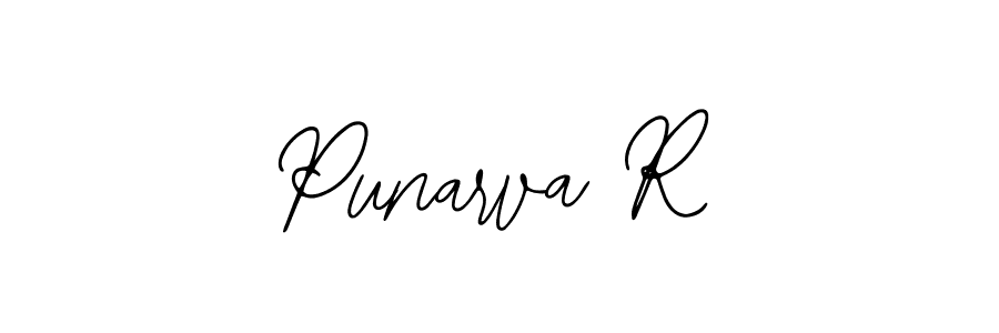 How to make Punarva R name signature. Use Bearetta-2O07w style for creating short signs online. This is the latest handwritten sign. Punarva R signature style 12 images and pictures png