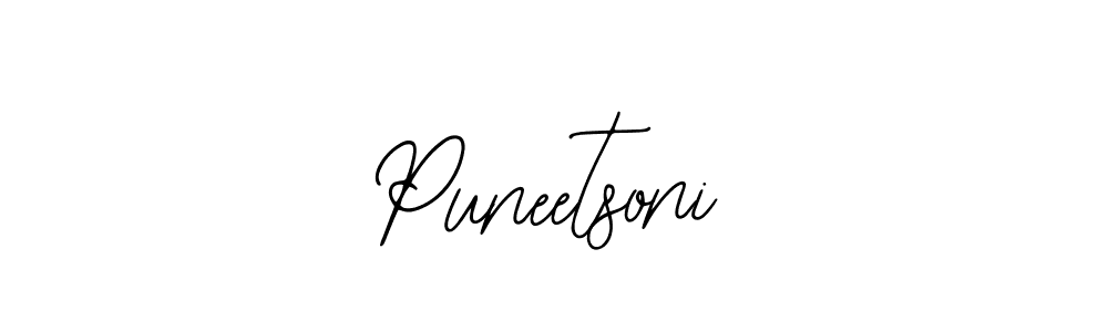 How to make Puneetsoni name signature. Use Bearetta-2O07w style for creating short signs online. This is the latest handwritten sign. Puneetsoni signature style 12 images and pictures png