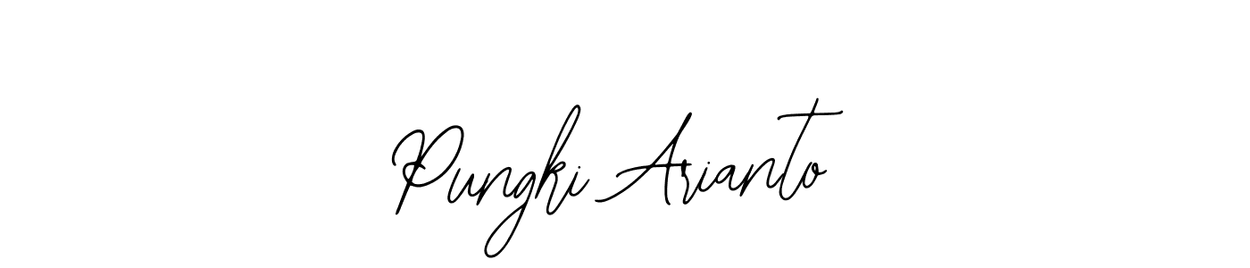 The best way (Bearetta-2O07w) to make a short signature is to pick only two or three words in your name. The name Pungki Arianto include a total of six letters. For converting this name. Pungki Arianto signature style 12 images and pictures png