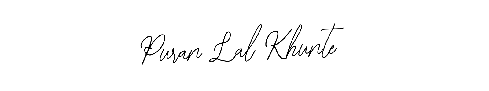 Design your own signature with our free online signature maker. With this signature software, you can create a handwritten (Bearetta-2O07w) signature for name Puran Lal Khunte. Puran Lal Khunte signature style 12 images and pictures png