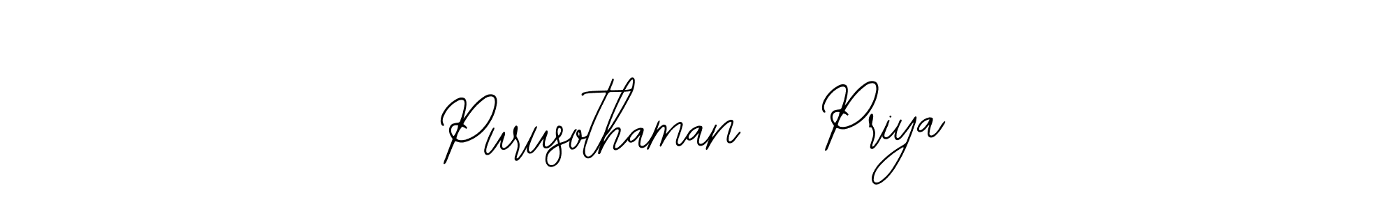 The best way (Bearetta-2O07w) to make a short signature is to pick only two or three words in your name. The name Purusothaman   Priya include a total of six letters. For converting this name. Purusothaman   Priya signature style 12 images and pictures png