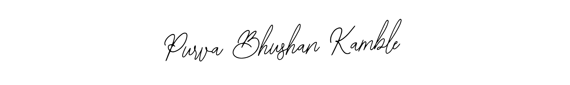 You should practise on your own different ways (Bearetta-2O07w) to write your name (Purva Bhushan Kamble) in signature. don't let someone else do it for you. Purva Bhushan Kamble signature style 12 images and pictures png