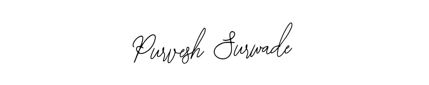 The best way (Bearetta-2O07w) to make a short signature is to pick only two or three words in your name. The name Purvesh Surwade include a total of six letters. For converting this name. Purvesh Surwade signature style 12 images and pictures png