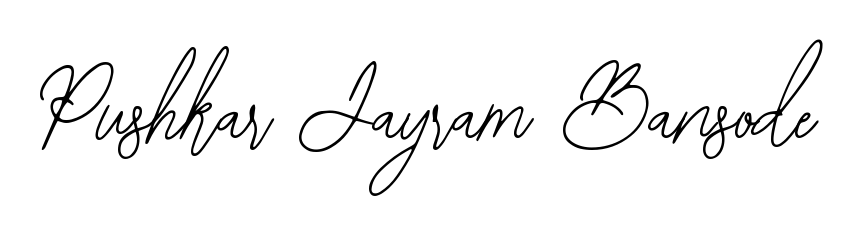 A sleek calligraphic signature for name Pushkar Jayram Bansode utilizing Bearetta-2O07w styling. Great for adding personal signatures to photos and art. Pushkar Jayram Bansode signature style 12 images and pictures png