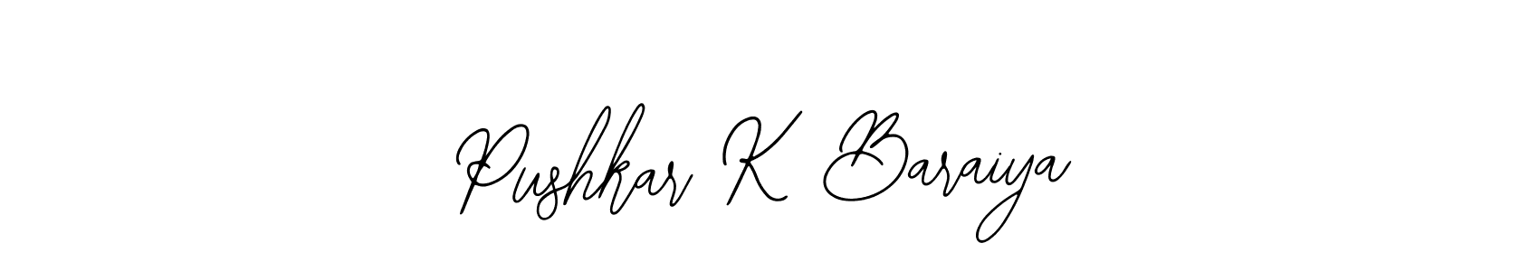 How to Draw Pushkar K Baraiya signature style? Bearetta-2O07w is a latest design signature styles for name Pushkar K Baraiya. Pushkar K Baraiya signature style 12 images and pictures png