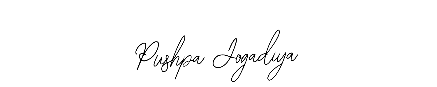 You should practise on your own different ways (Bearetta-2O07w) to write your name (Pushpa Jogadiya) in signature. don't let someone else do it for you. Pushpa Jogadiya signature style 12 images and pictures png